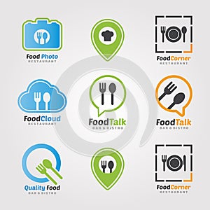Food Logo Template. Vector Illustration. Fork and Spoon icon