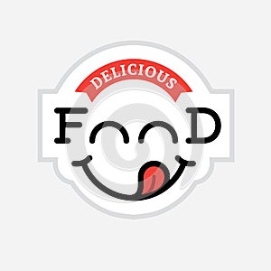 Food logo with yummy face