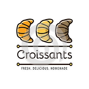 Food logotype with 3 croissants