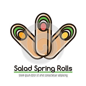 Food logotype with three rolls