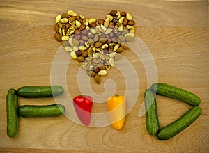 Food Love. Nuts and Vegetables