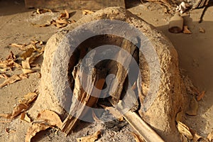 Food making structure traditional old village chulha photo