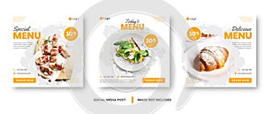 Food menu banner social media post