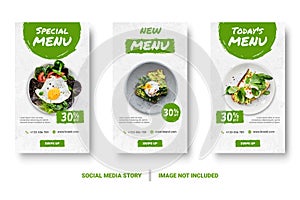 Food menu banner social media story