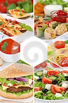 Food menu collection collage meal meals restaurant group