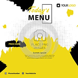 Food menu post social media template design for advertsing business