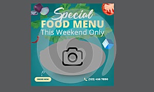 Food Menu social media post Or Instagram Post Template