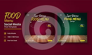 Food Menu Social Media Post Template, Super Delicious Food Menu story, Restaurant Social Media Post