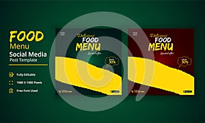 Food Menu Social Media Post Template, Super Delicious Food Menu story, Restaurant Social Media Post