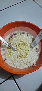 Food noodle chesee milk sauce