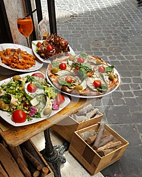 Food offered by Trattoria in Rome