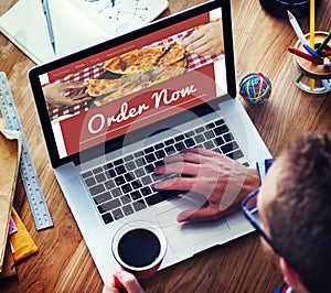 Food Order Pizza Online Internet Concept