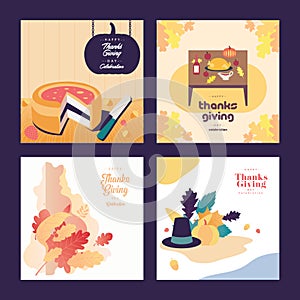 Food and Ornament Thanksgiving Day Illustration Background