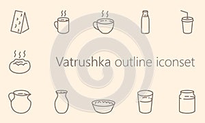 Vatrushka outline easy icon set