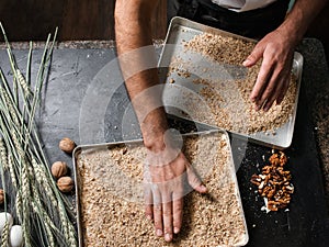 Food pastry recipe chef cooking baklava photo