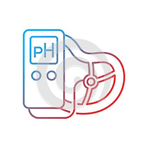 Food pH measurement gradient linear vector icon