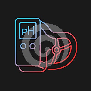 Food pH measurement gradient vector icon for dark theme