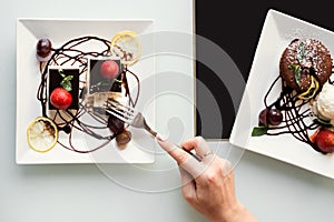 Food photo delivery business blog concept