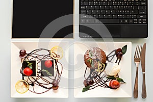Food photo delivery business blog concept
