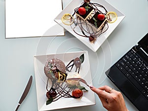 Food photo delivery business blog concept