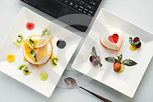 Food photo delivery business blog concept