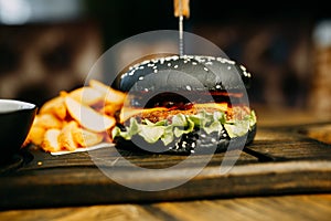 Food photo. Restaurant dishes on the wooden table.