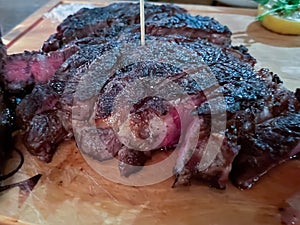 Food photography, steak plate.