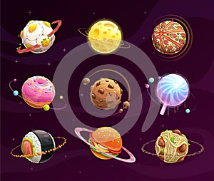 Food planet galaxy concept.