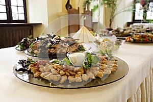 Food platters at reception