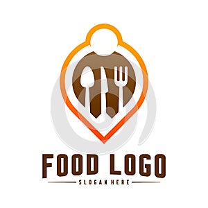 Food Point Logo Design Concepts. Food and Restaurant Logo Template. Icon Symbol