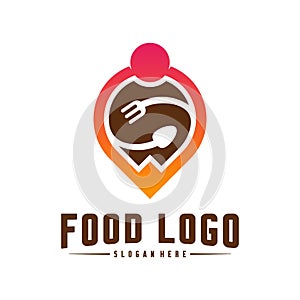 Food Point Logo Design Concepts. Food and Restaurant Logo Template. Icon Symbol