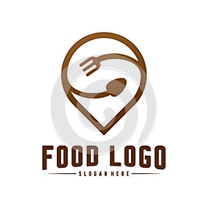 Food Point Logo Design Concepts. Food and Restaurant Logo Template. Icon Symbol