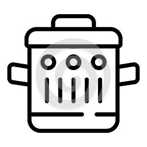 Food pot icon outline vector. Safety inspection