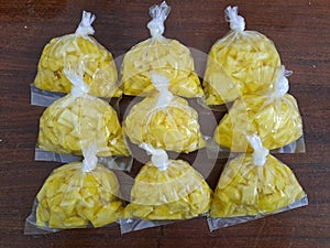 Food preparation of pineapple smoothies