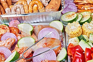 Food prepared for grilling