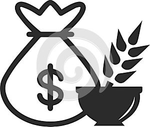 Food price hike icon, Food icon, Food price high black vector  icon