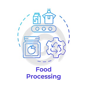 Food processing blue gradient concept icon