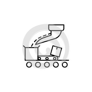 Food processing industry icon. Automated line confectionery. Vector illustration in modern style