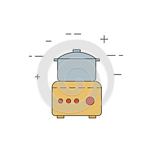 Food processor isolated line icon.