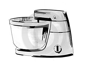 Food processor sketch Braun design photo
