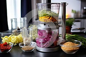 food processor with a spiralizer attachment for veggie noodles