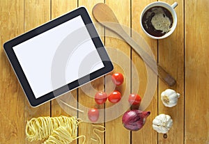 Food recipe preparation on tablet