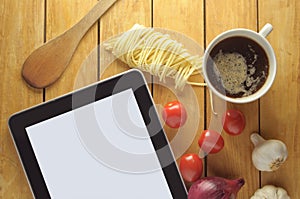 Food recipes tablet