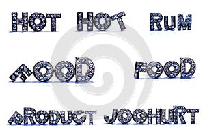 FOOD related words on white background photo