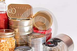 Food Reserves: Canned Food, Spaghetti, Pate, Tuna, Tomato Juice, Pasta, Fish and Grocery