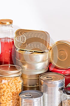 Food Reserves: Canned Food, Spaghetti, Pate, Tuna, Tomato Juice, Pasta, Fish and Grocery