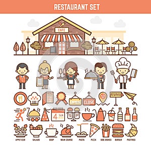 Food and restaurant elements for infographics