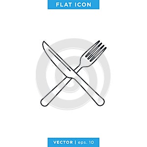 Food, Restaurant Icon Vector Logo Design Template. Spoon, Fork and Knife Object