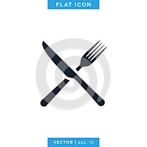 Food, Restaurant Icon Vector Logo Design Template. Spoon, Fork and Knife Object