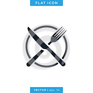 Food, Restaurant Icon Vector Logo Design Template. Spoon, Fork and Knife Object